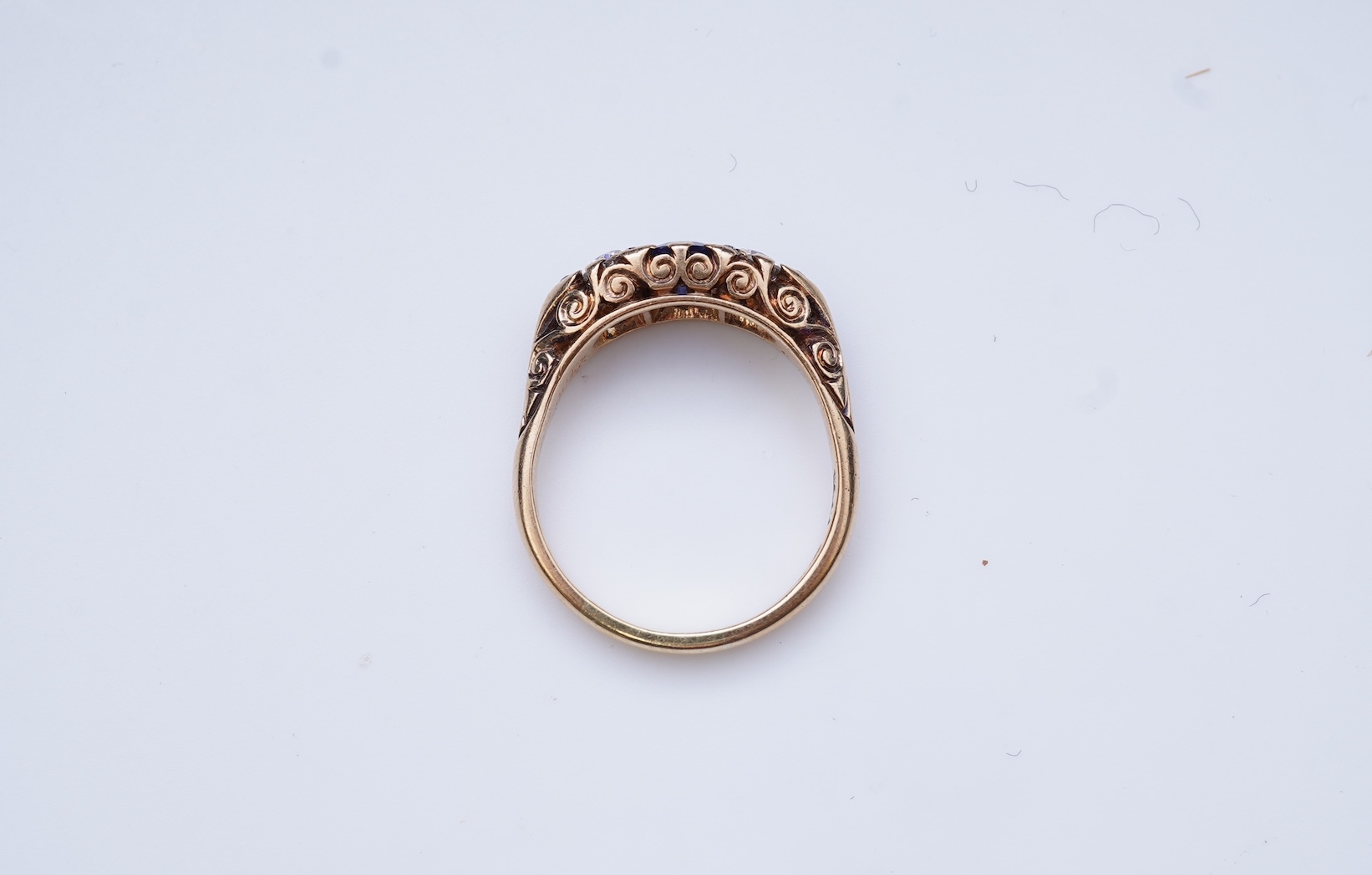 A sapphire and diamond ring, circa 1902